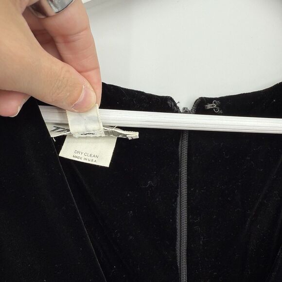 Tanner Vintage Black Velvet Long Sleeve Formal Dress Size 6 Evening - Picture 6 of 13